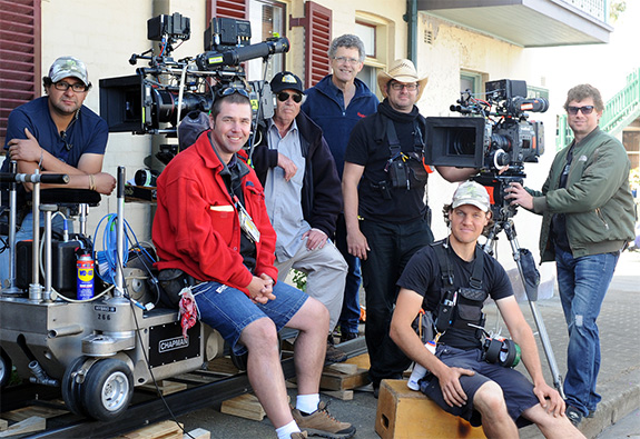 The crew on the set off "A Place to Call Home"